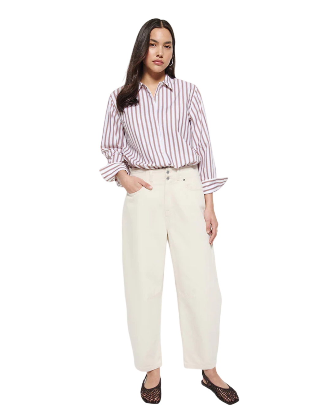 Size 16 |  Commonry Cream Barrel Jeans