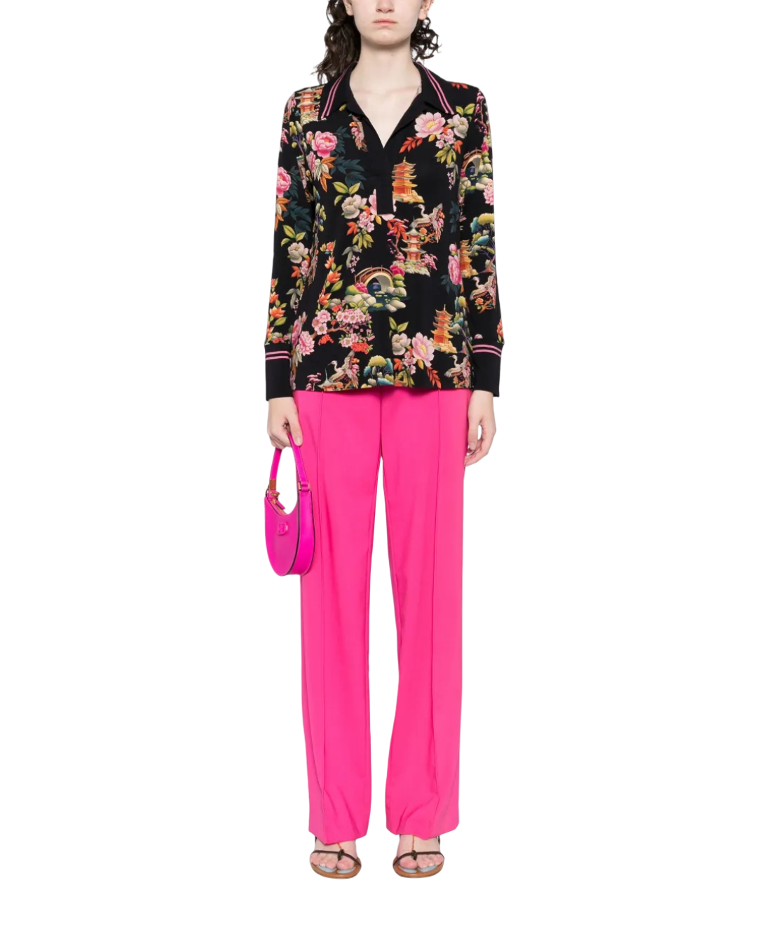 Size S | Johnny Was Floral Janie Henley Top