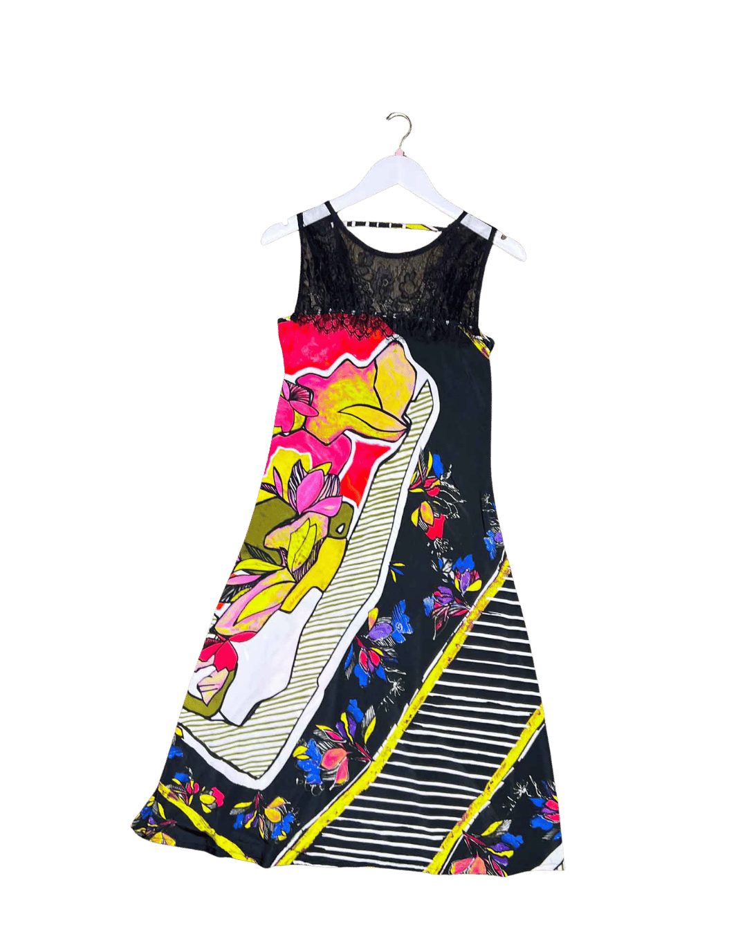 Size S | Save The Queen Abstract Lace Trim Dress