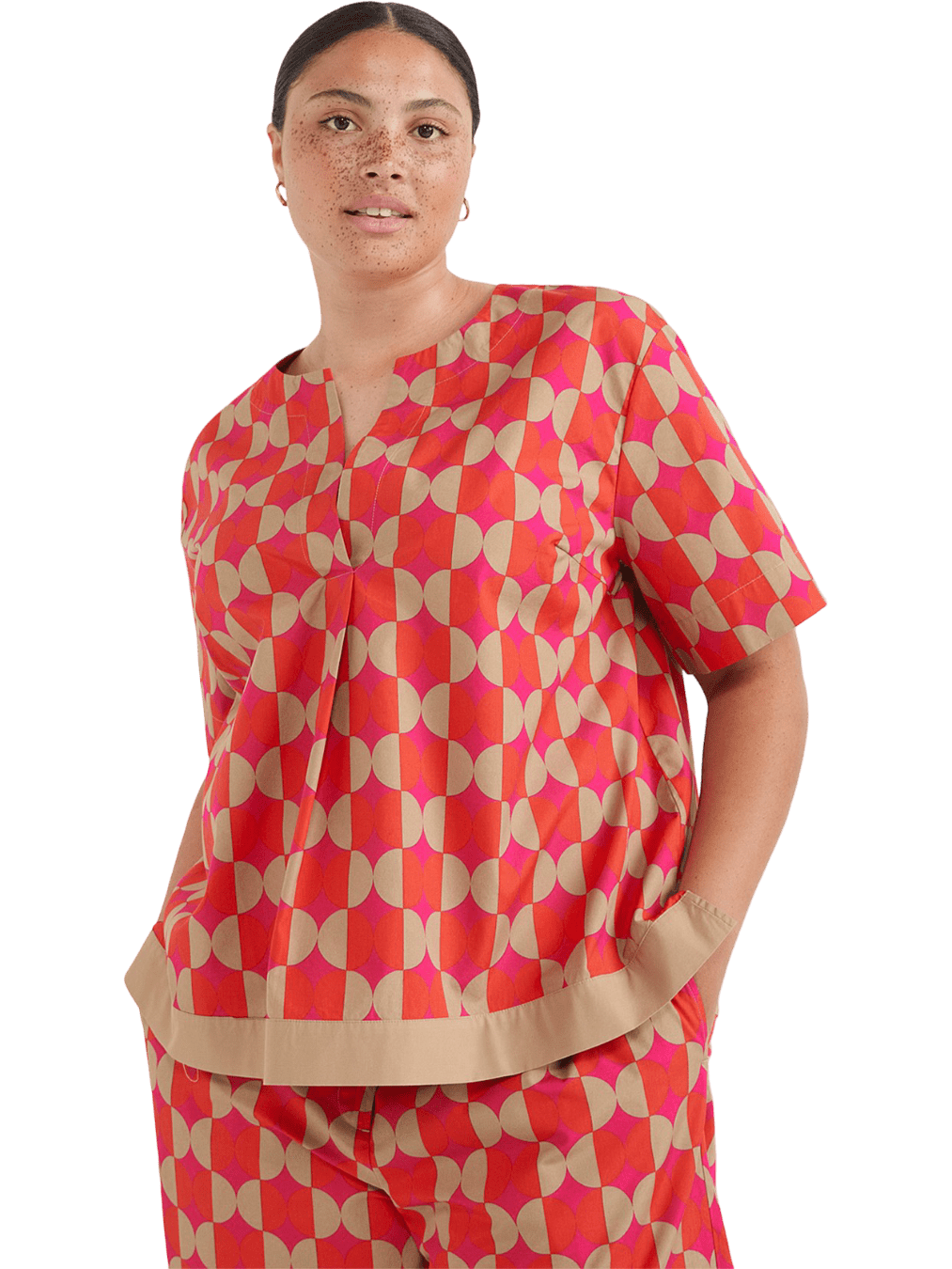 Size 16 | Commonry Border Print Poplin Top