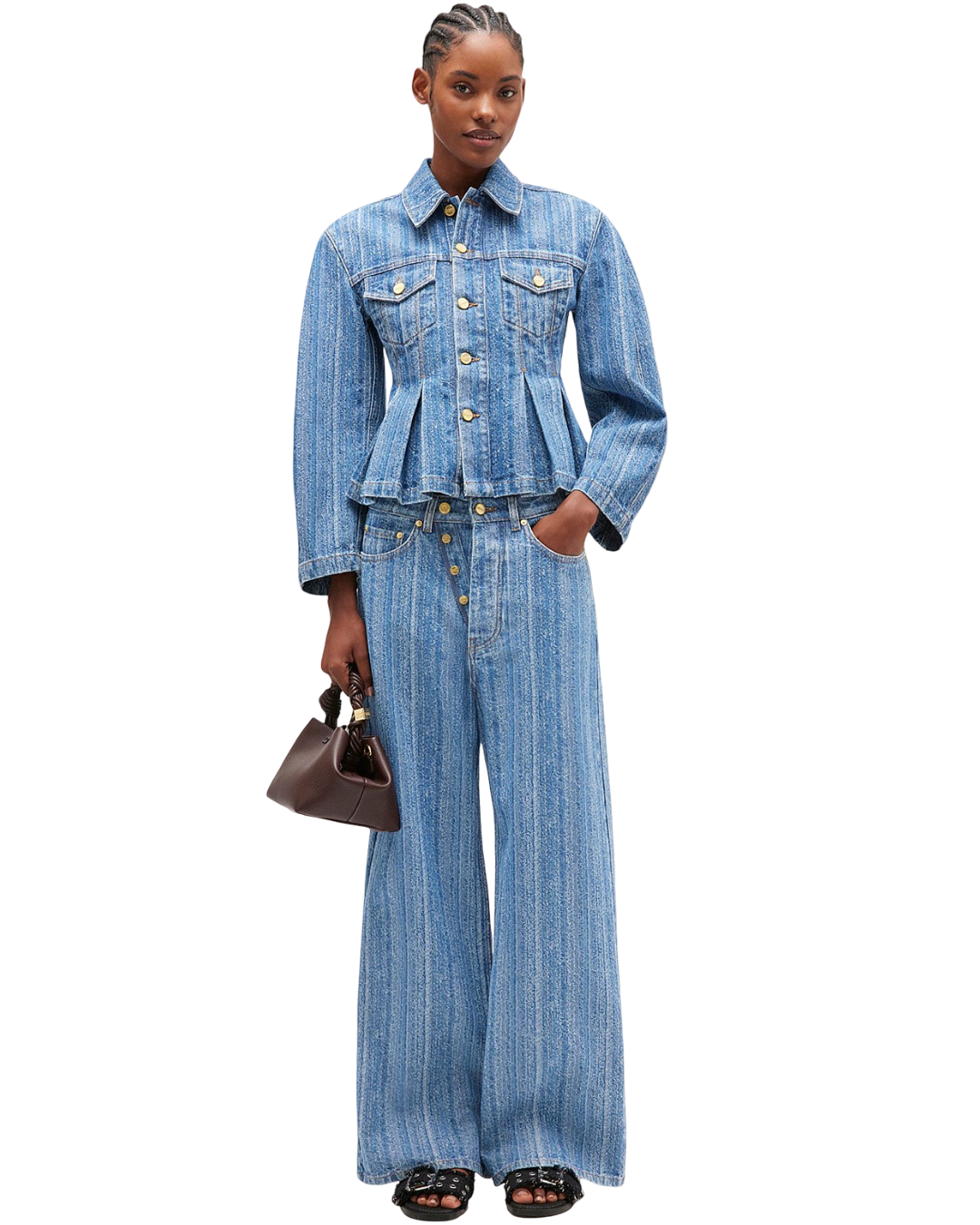 Size 28" | Ganni Striped Baggy Jeans
