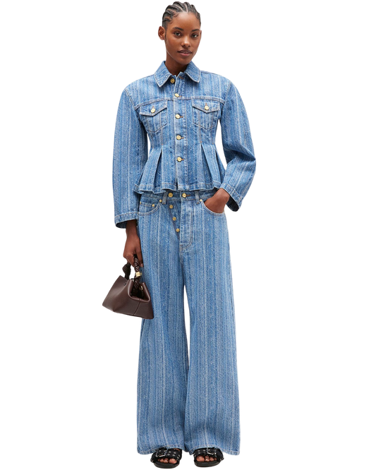 Size 28" | Ganni Striped Baggy Jeans