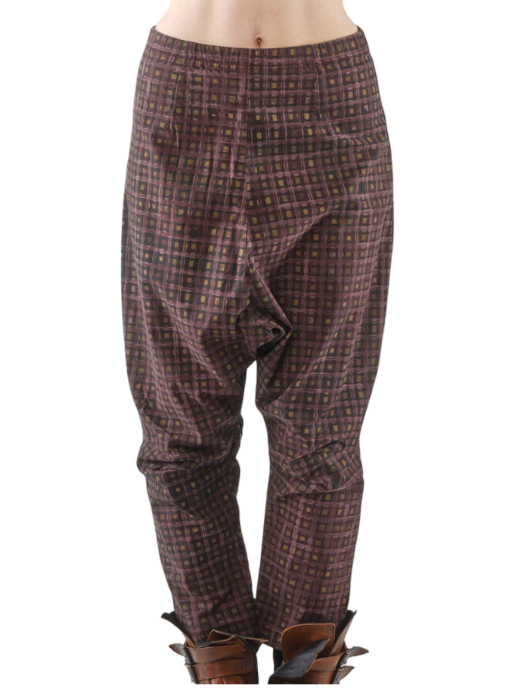 Size S | Studio Rundholz Mauve Grid Slouch Pants