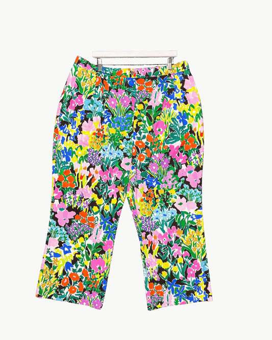 Size 4XL | Variety Hour Floral Cotton Straight-Leg Pants