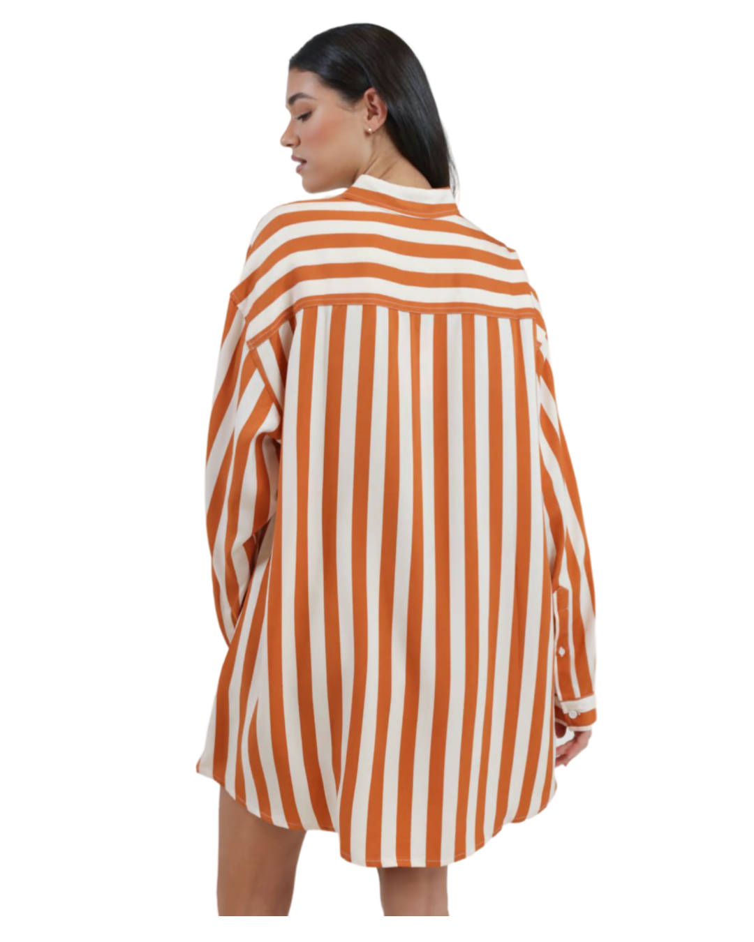 Size M/L | Blanca Rust and White Stripe Dillon Shirt