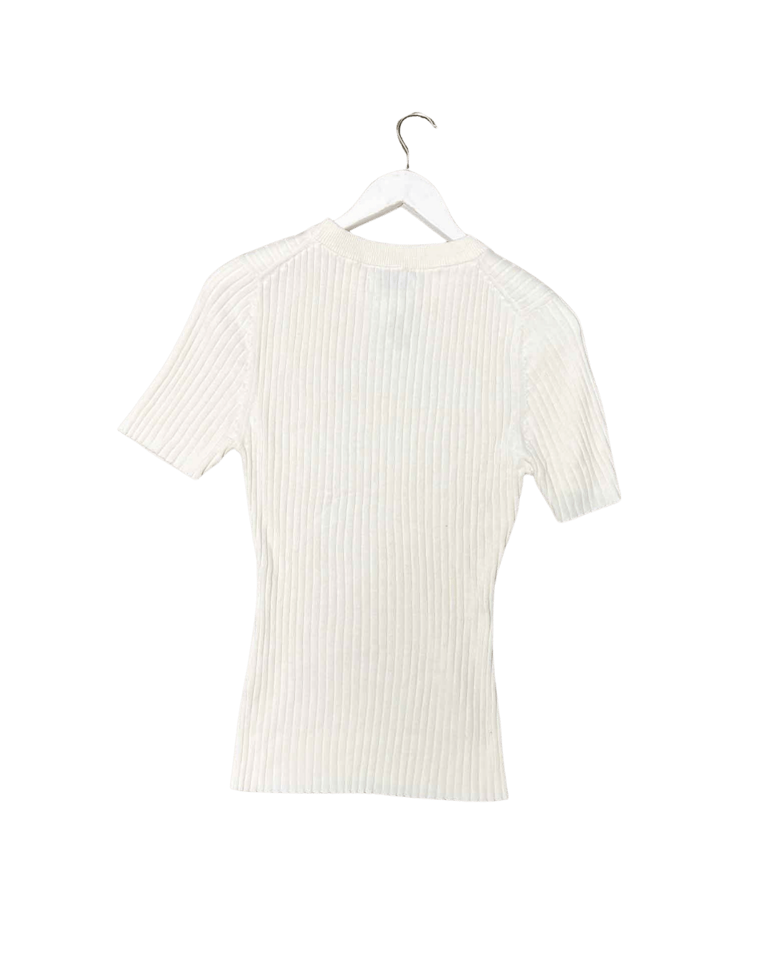 Size 12 | Anna Quan Cotton Cream Ribbed Top