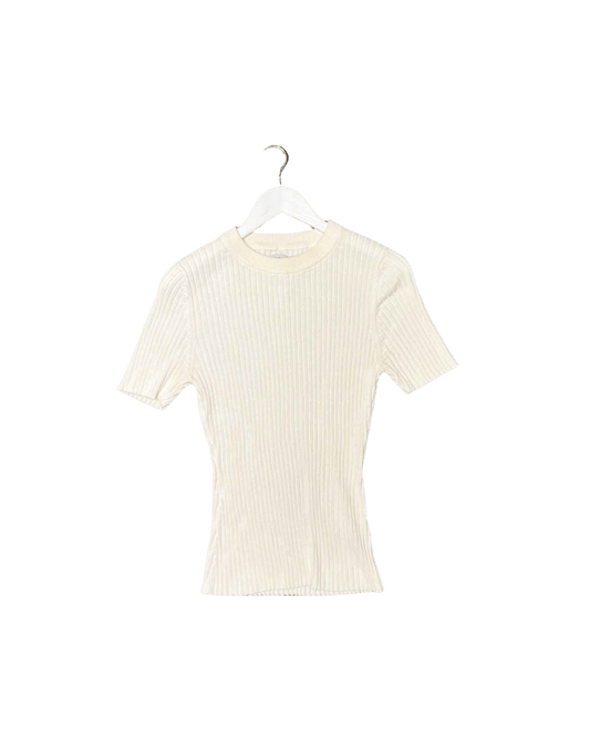 Size 12 | Anna Quan Cotton Cream Ribbed Top