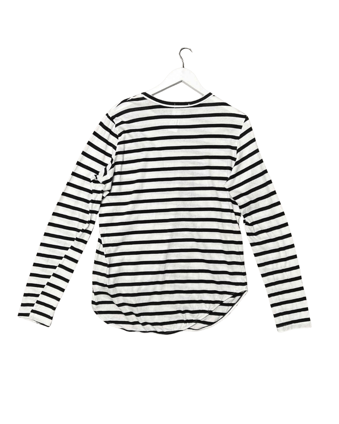 Size XL | Bassike Organic Cotton Striped Long-sleeve Top