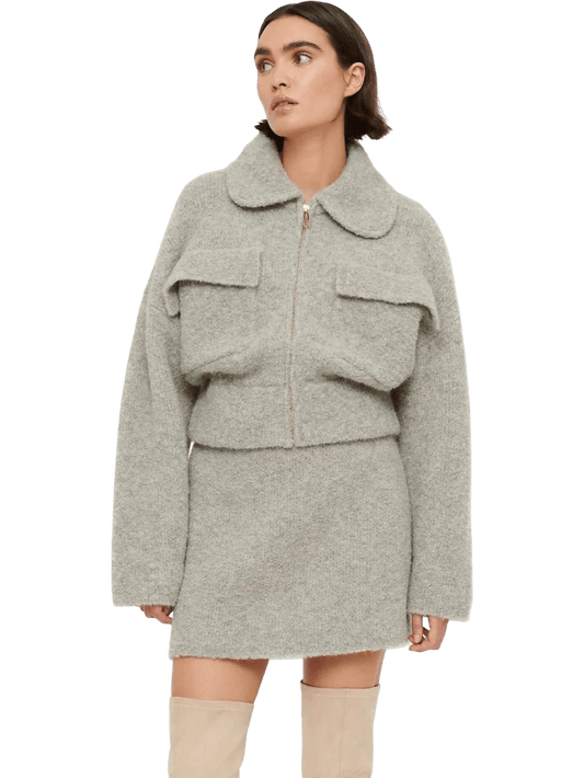 Size S | Clea Chloe Boucle Bomber Jacket