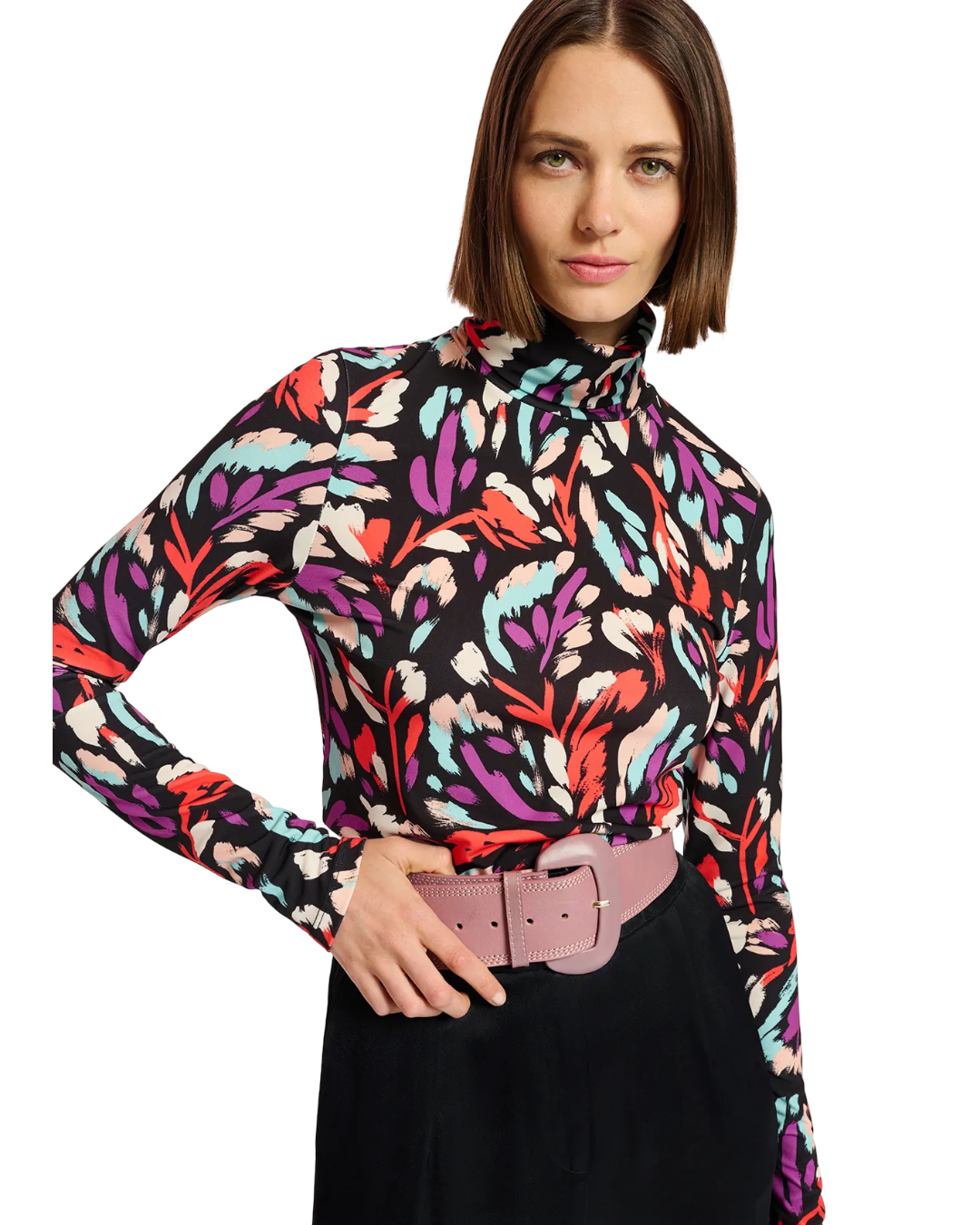 Size 3 (L) | Essentiel Antwerp Turtleneck Printed Top