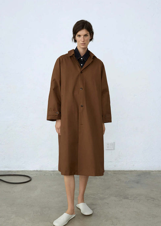 Size L | Cordera Brown Hooded Trench Coat