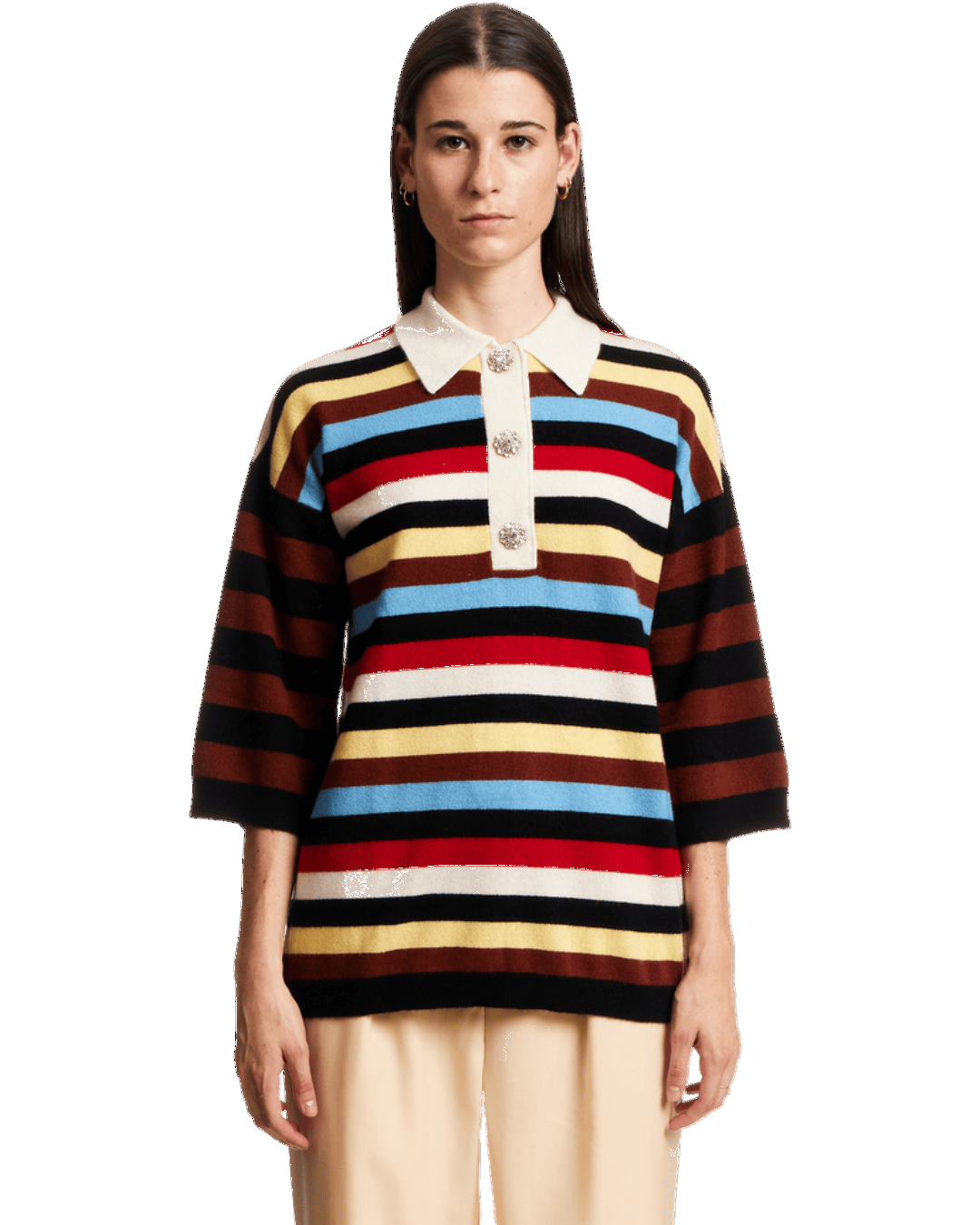 Size XL | Ganni Cashmere Knit Polo Jumper