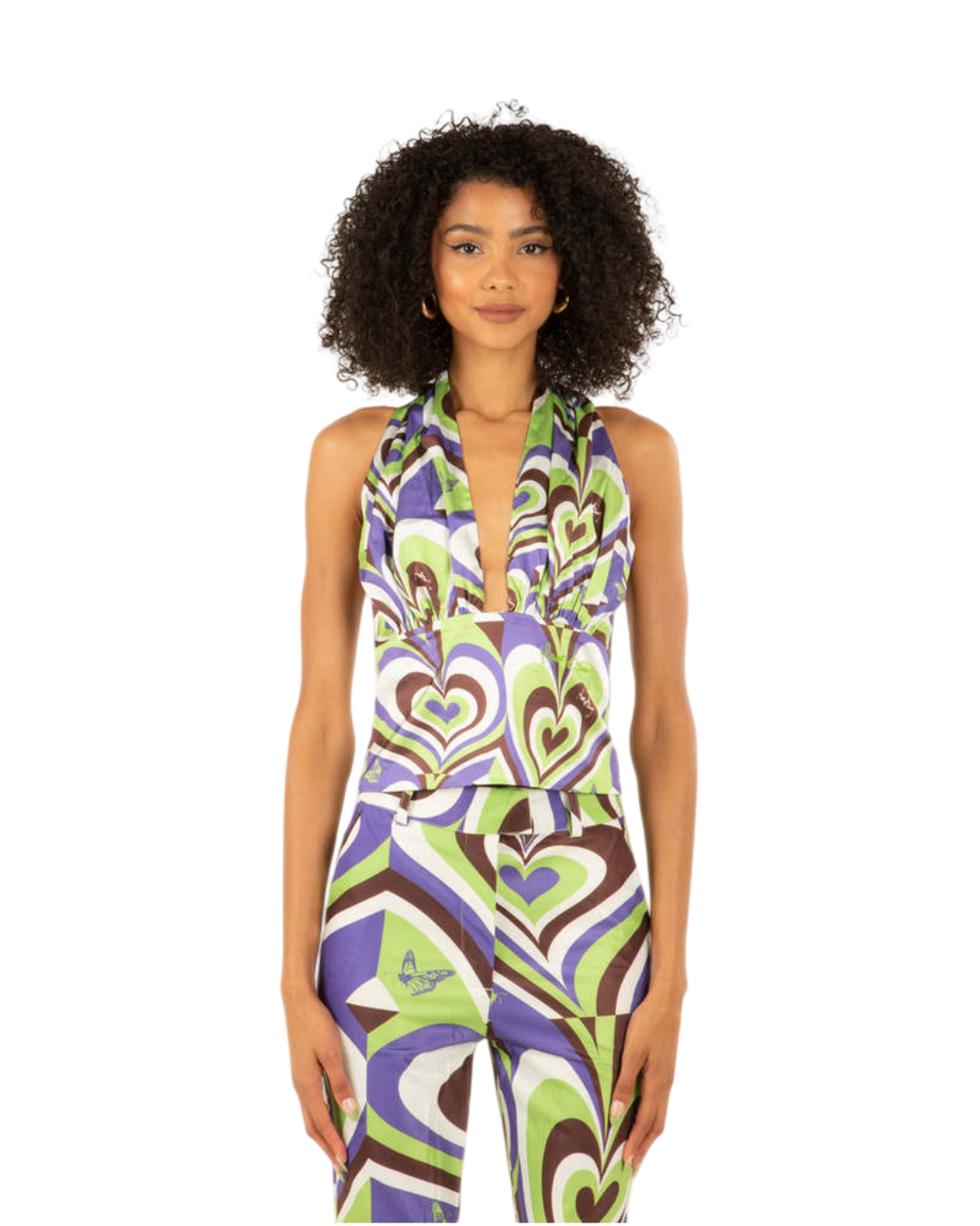 Size 8 | House of Sunny Purple and Green Groove Is In The Heart Party Top With Tags