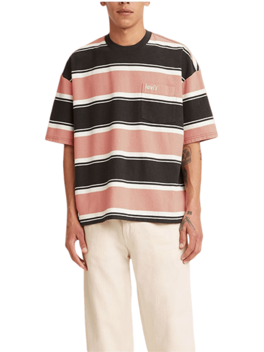 Size M | Levi's Stripy Oversized Cotton T-shirt