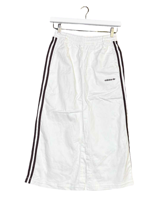 Size M | Adidas White Cotton A-Line Midi Skirt
