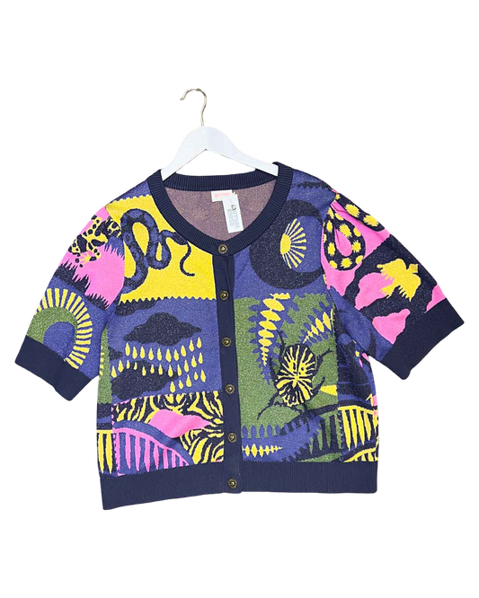 Size 18 | Gorman Shimmer Knit Short-Sleeve Cardigan