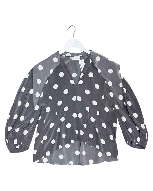Size 10 (M) | Scanlan Theodore Silk Polkadot Peplum Top