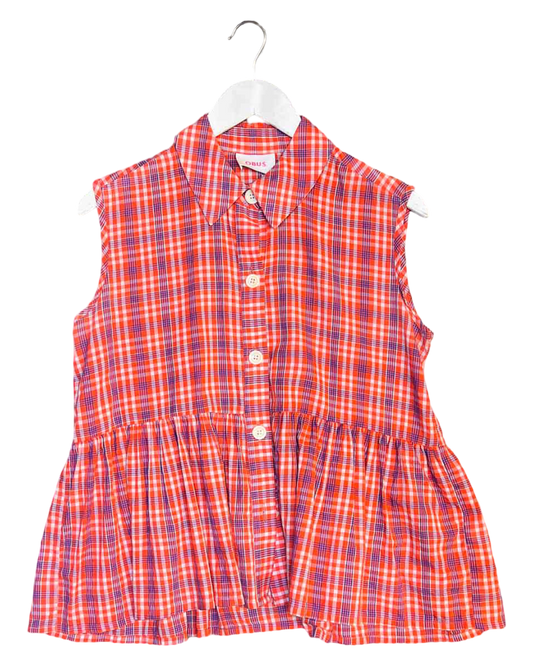 Size 1 (S) | Obus Sleeveless Plaid Button-Up Top