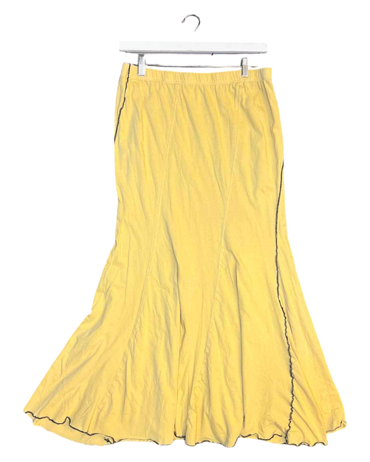 Size XL | Bassike Yellow Organic Cotton Maxi Skirt