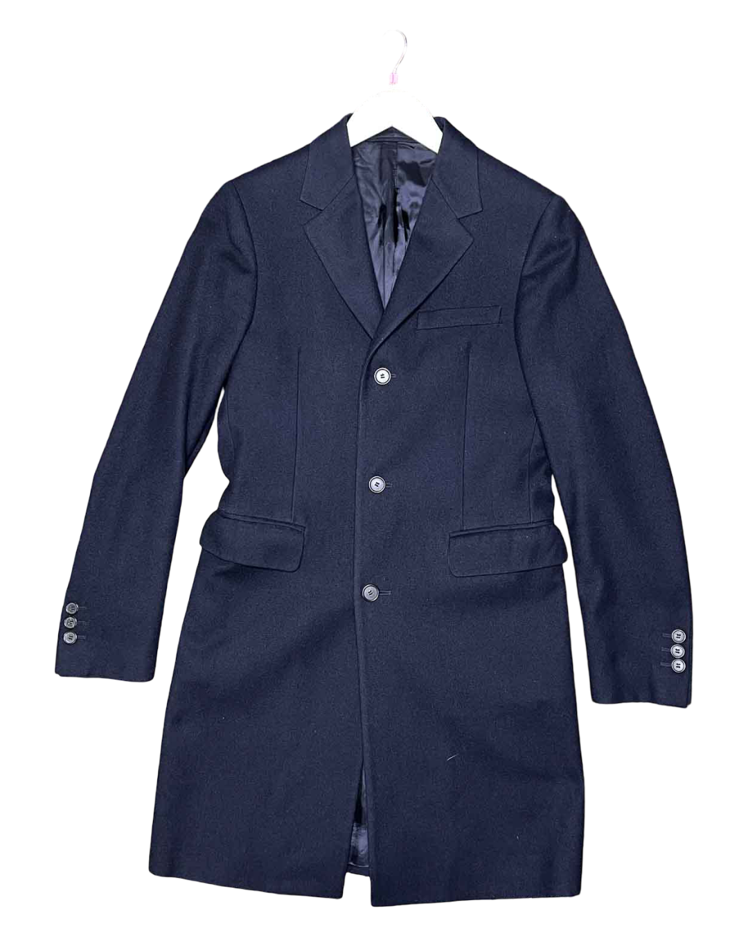 Size 46R (M S/M) | Prada Navy Wool Overcoat