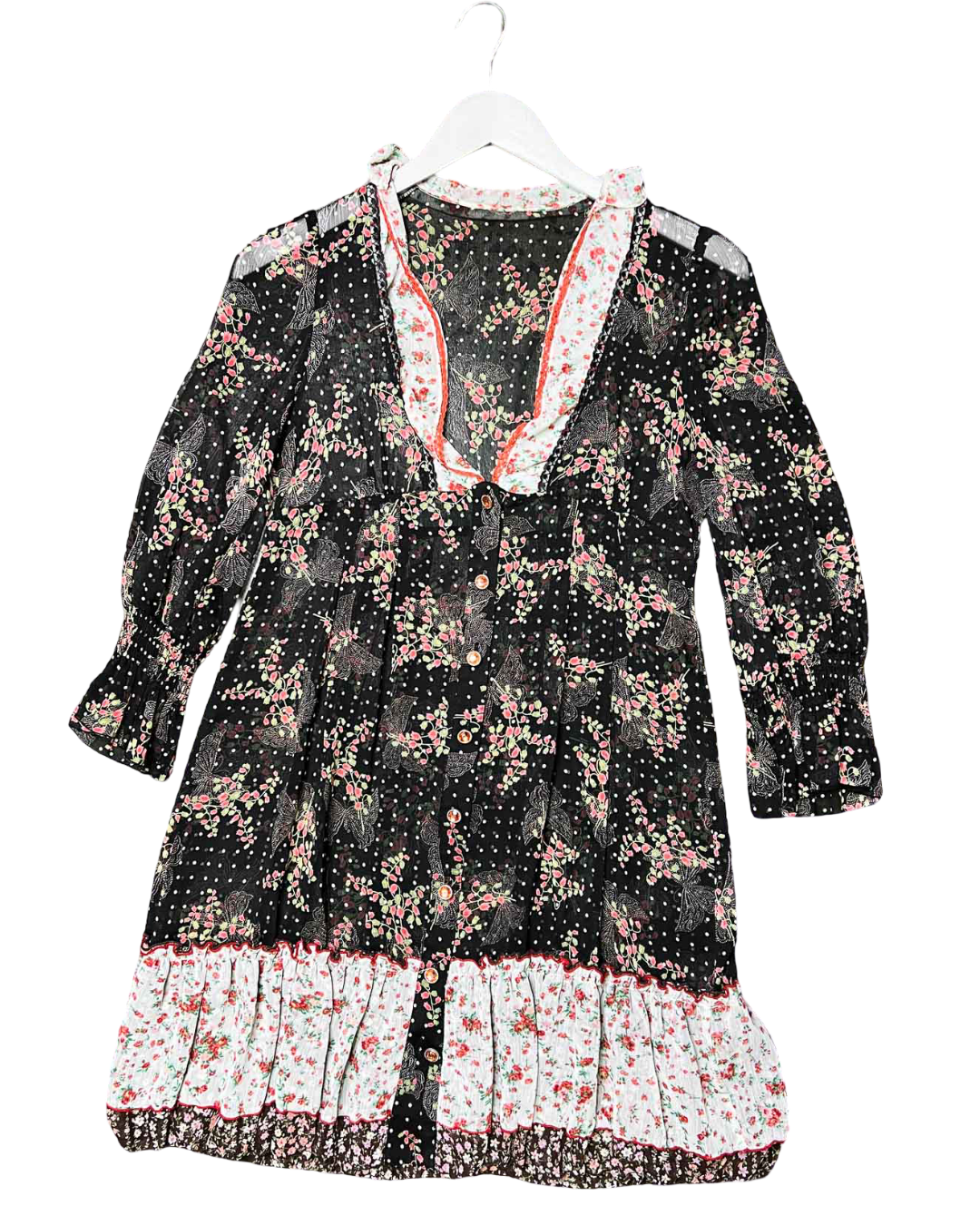 Size M | Mari Egoist Floral Ruffle Mini Dress