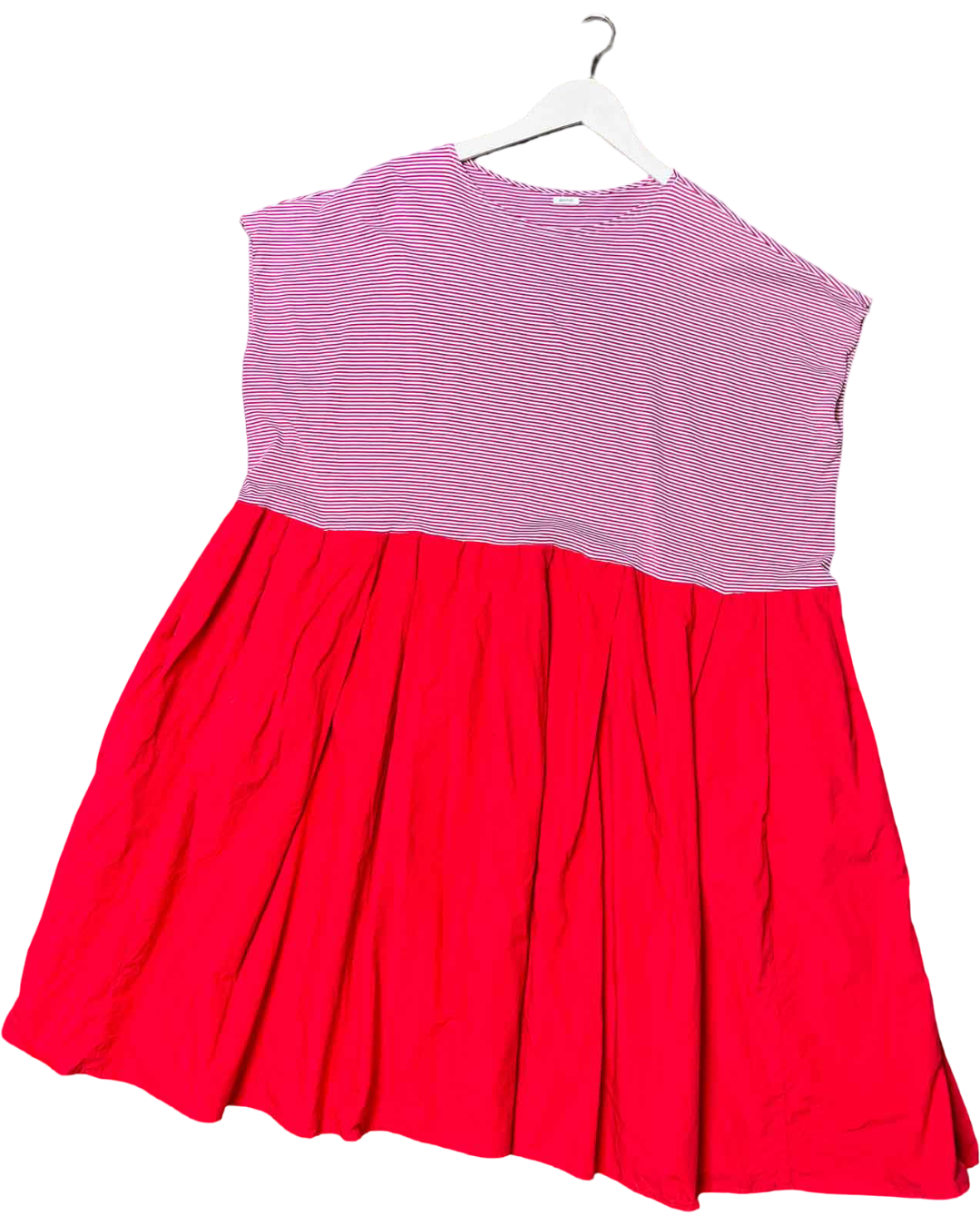 Size 2 (M) | Apuntob Stripy Red Cotton Smock Dress