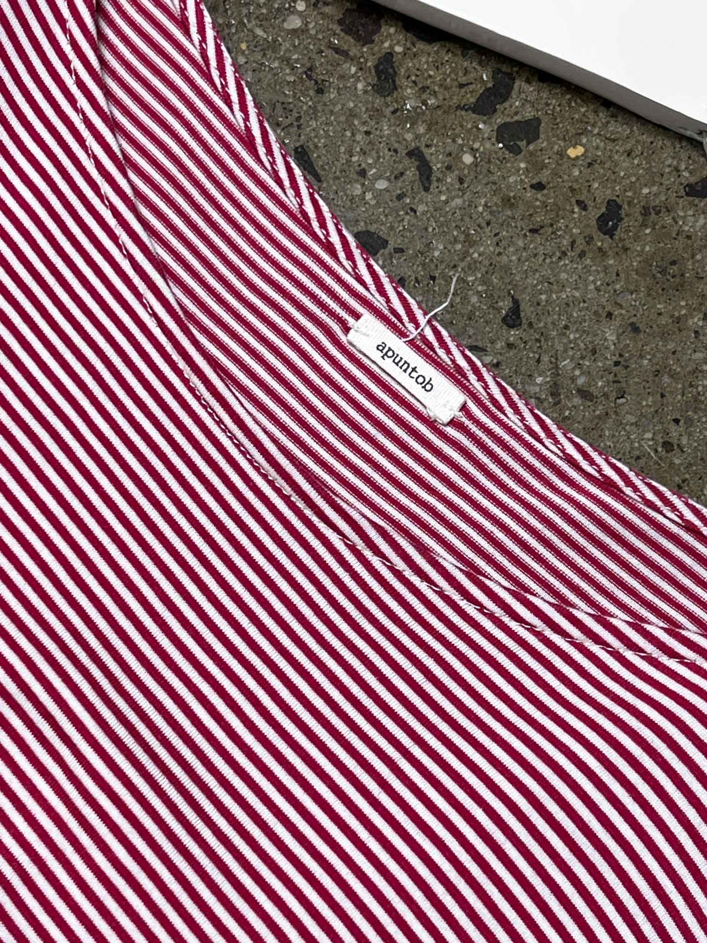 Size 2 (M) | Apuntob Stripy Red Cotton Smock Dress