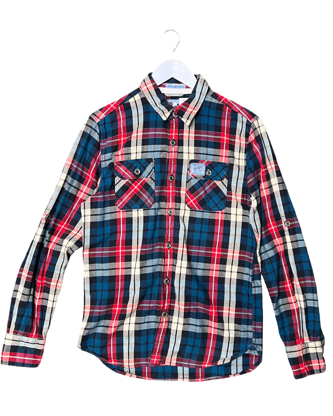 Size M | Superdry Cotton Plaid Button-Up Shirt