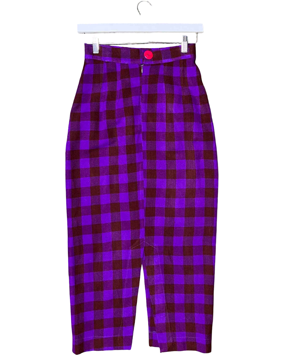 Size XS | Collective Closets Purple Plaid Pencil Skirt