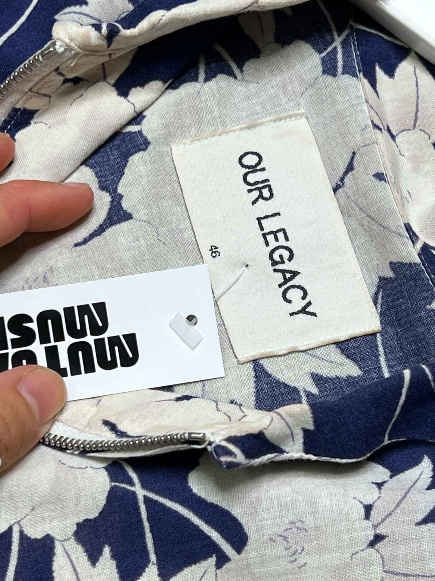 Size 46 (S) | Our Legacy Cotton Floral Zip-Up Shirt