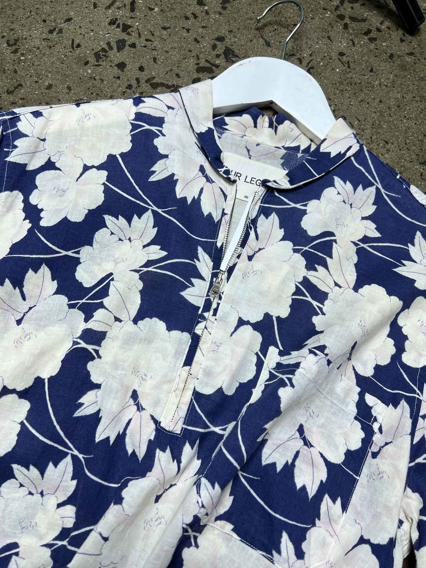 Size 46 (S) | Our Legacy Cotton Floral Zip-Up Shirt