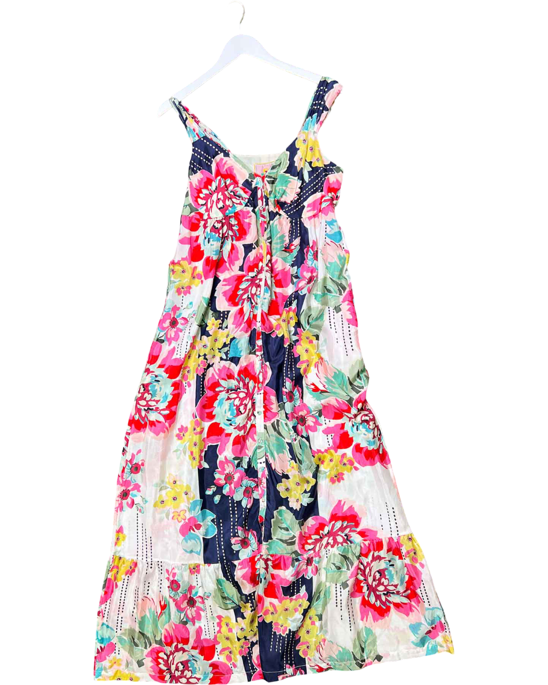 Size M | Johnny Was Silk Floral Button-Down Maxi Dress