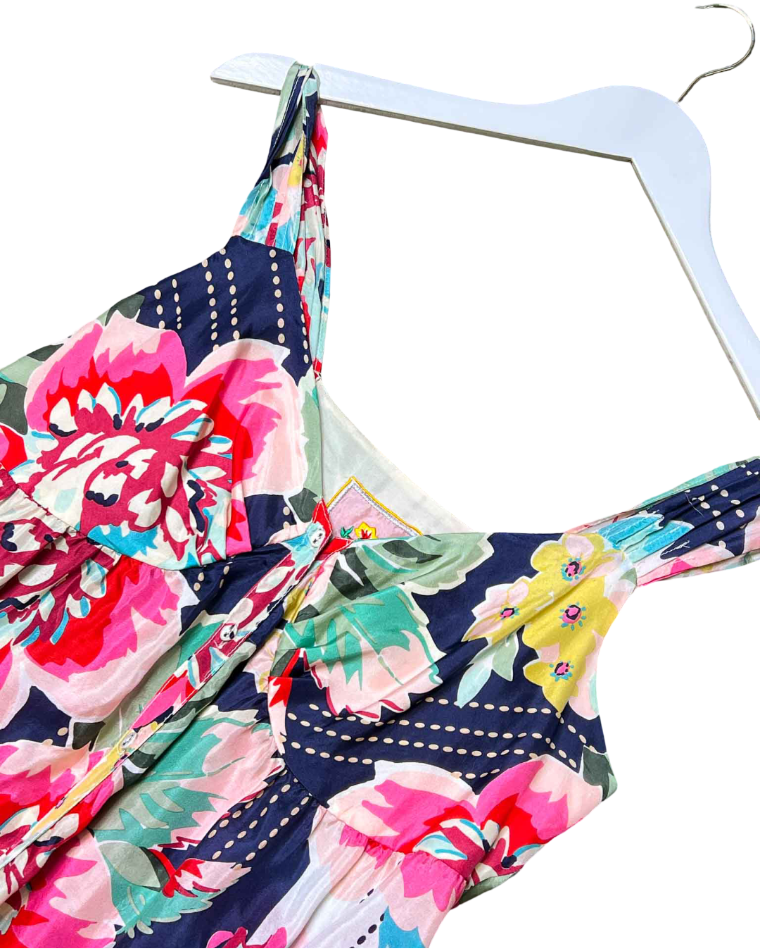 Size M | Johnny Was Silk Floral Button-Down Maxi Dress