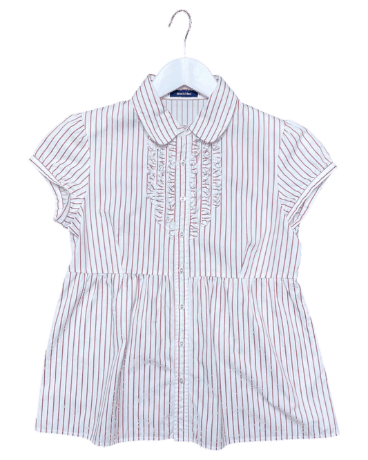 Size XS | Pour la Frime Ruffle Striped Shirt