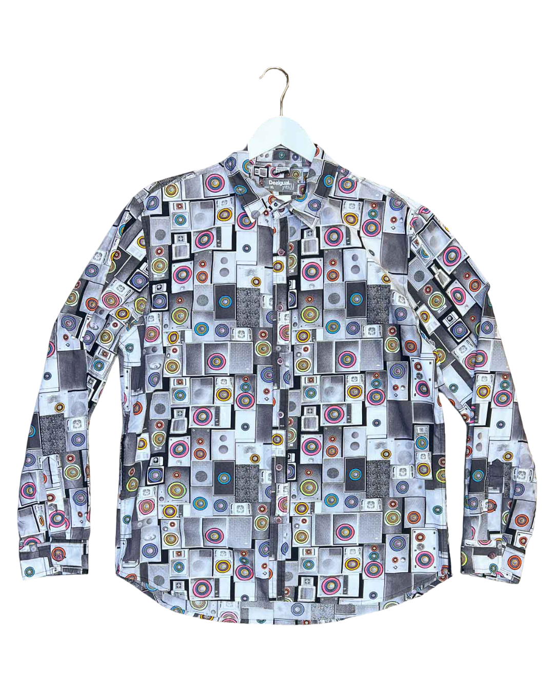 Size XL | Desigual Cotton Speaker Button-Up Shirt
