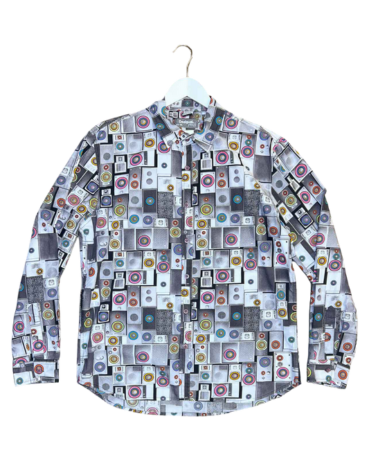 Size XL | Desigual Cotton Speaker Button-Up Shirt