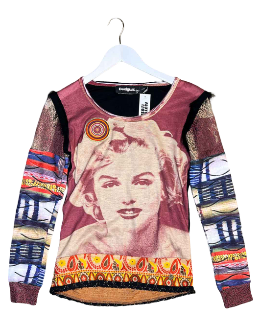 Size M | Desigual Marilyn Collage Print Top