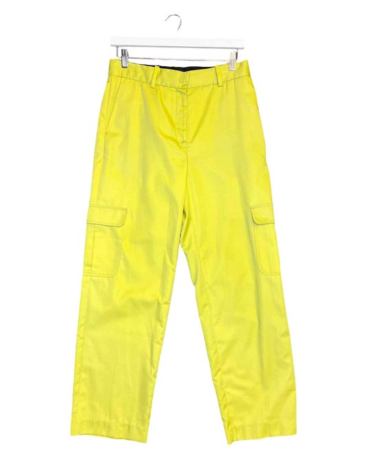 Size 12 (L) | Wynn Hamlyn Chartreuse Tailored Cargo Pants