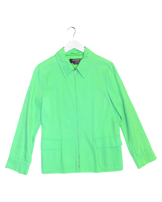 Size 14 (XL) | Weekend by Max Mara Green Zip-Up Jacket