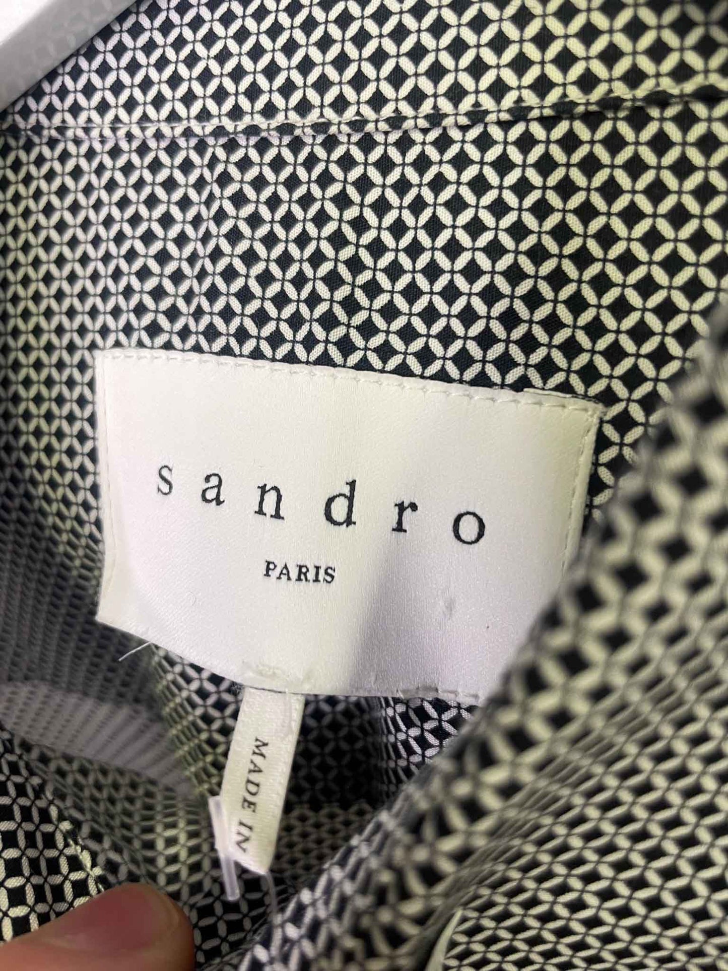 Size L | Sandro Paris Geometric Button Down Shirt