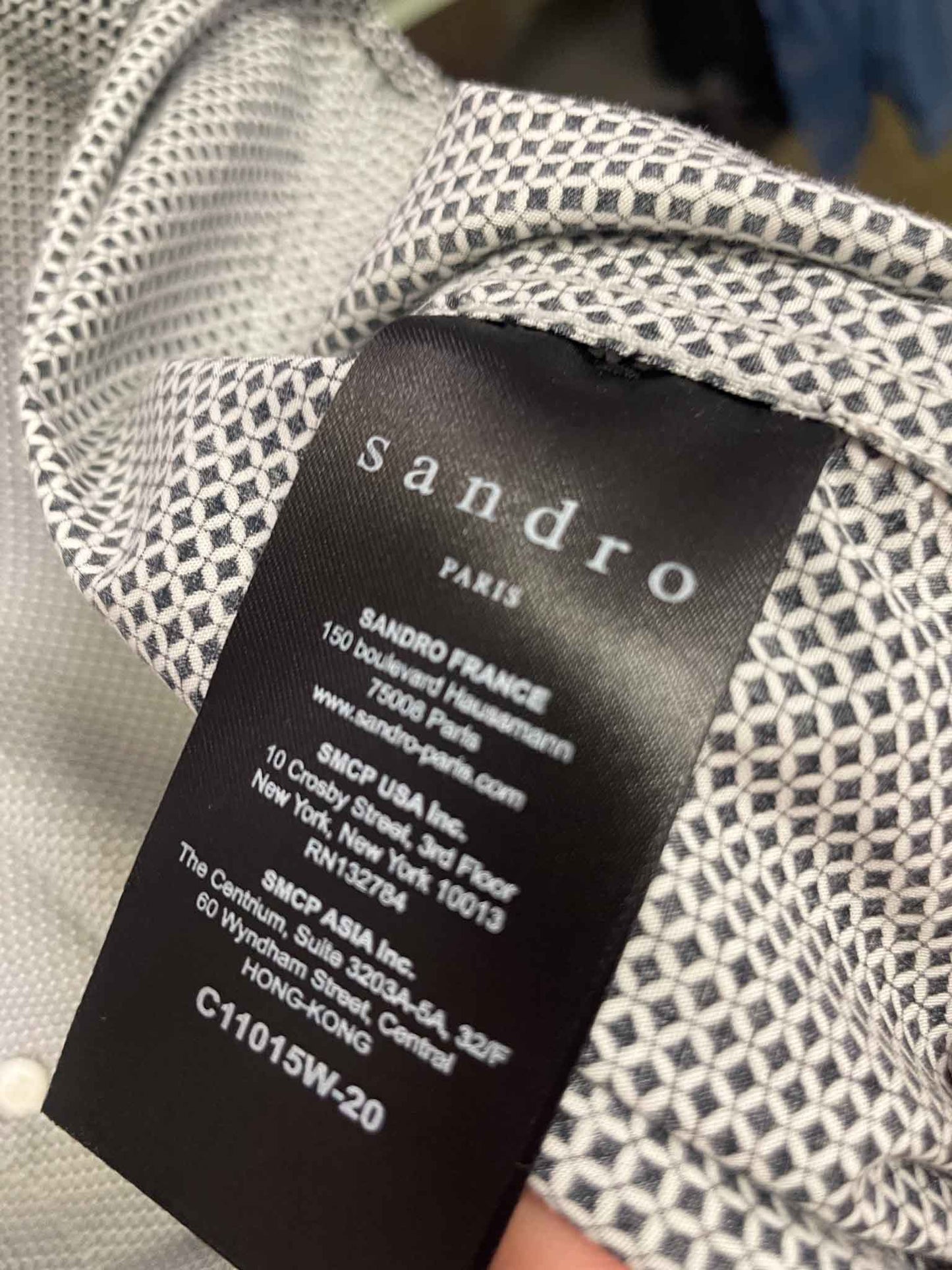 Size L | Sandro Paris Geometric Button Down Shirt