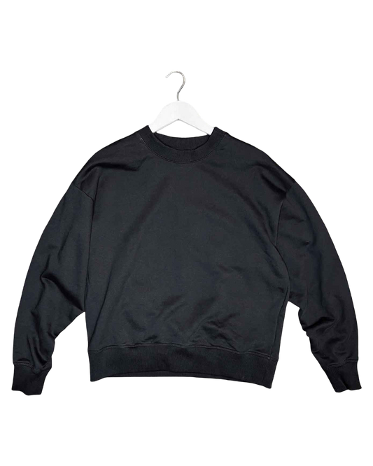 Size S | COS Black Cotton Crewneck Jumper