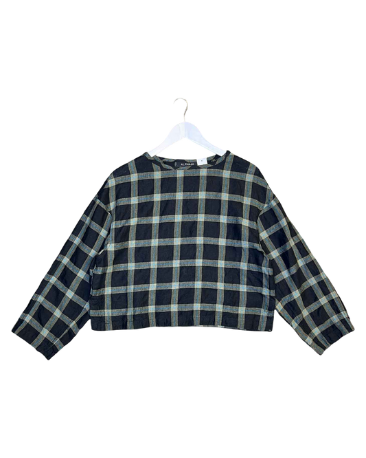 Size XS | Alpha60 Plaid Hemp Long-Sleeve Top