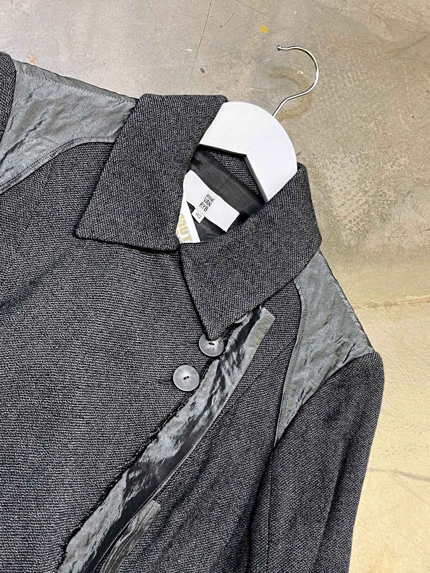 Size 40 (L) | Irene Van Ryb Grey Asymmetric Wool Jacket