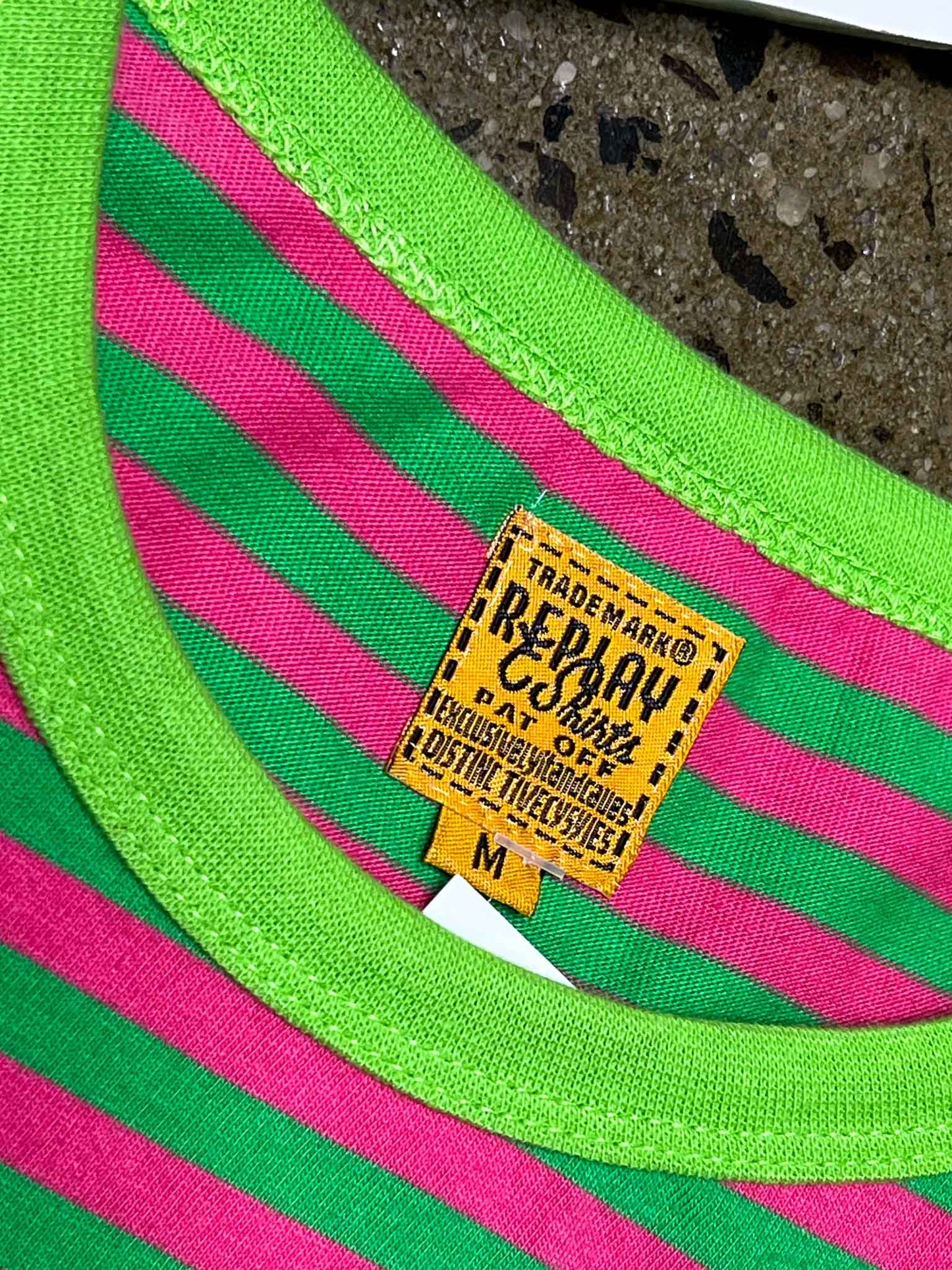 Size M | Replay Striped Cotton T-shirt