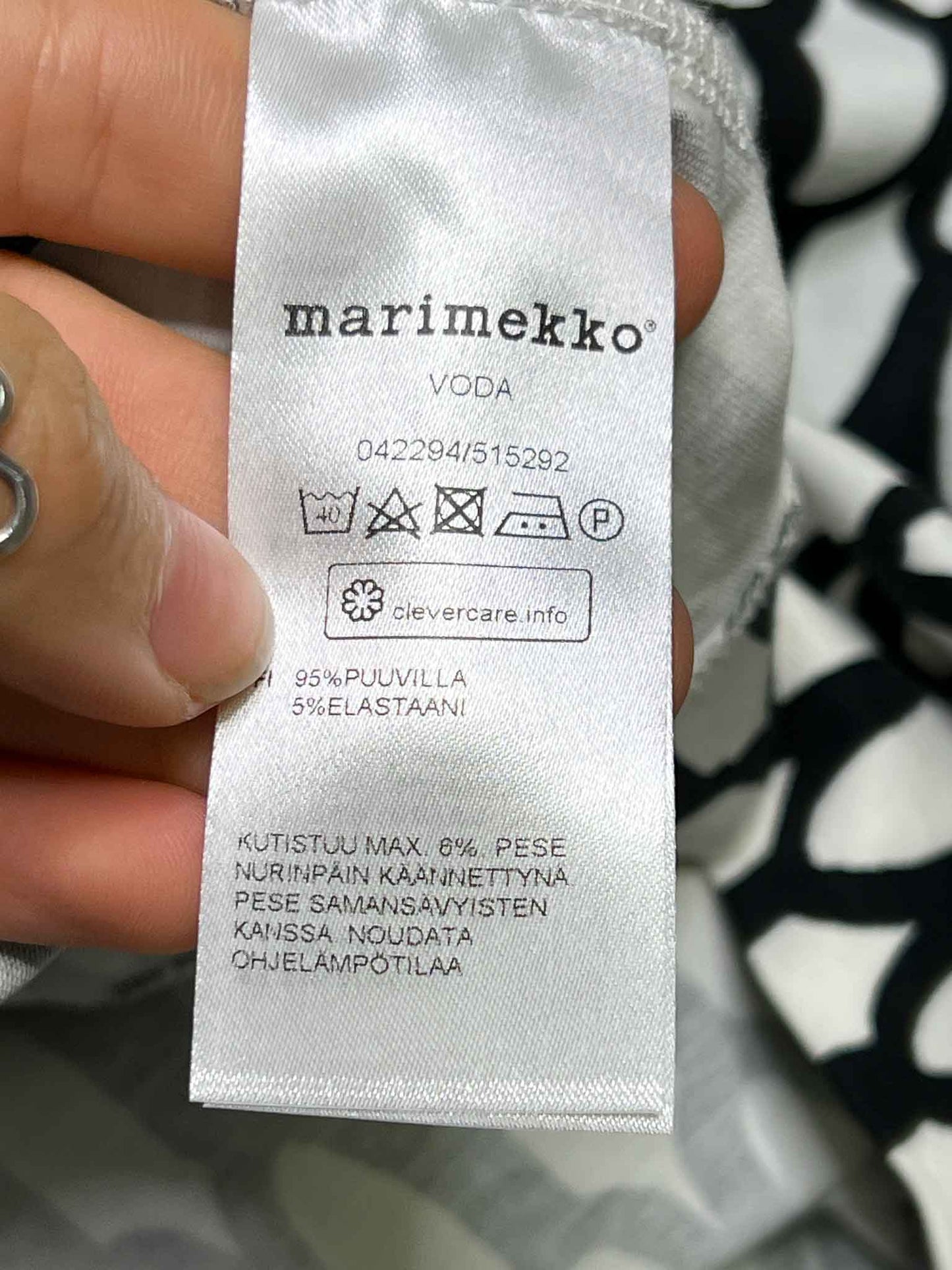 Size S | Marimekko Stretch Cotton Oval Mini Dress