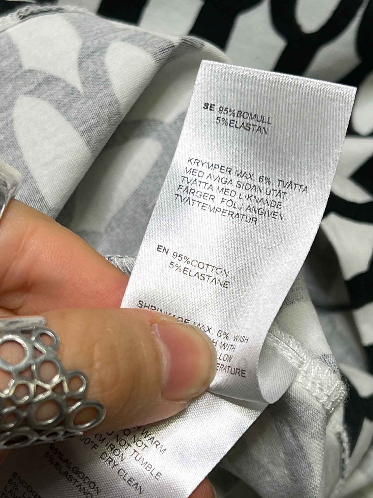 Size S | Marimekko Stretch Cotton Oval Mini Dress