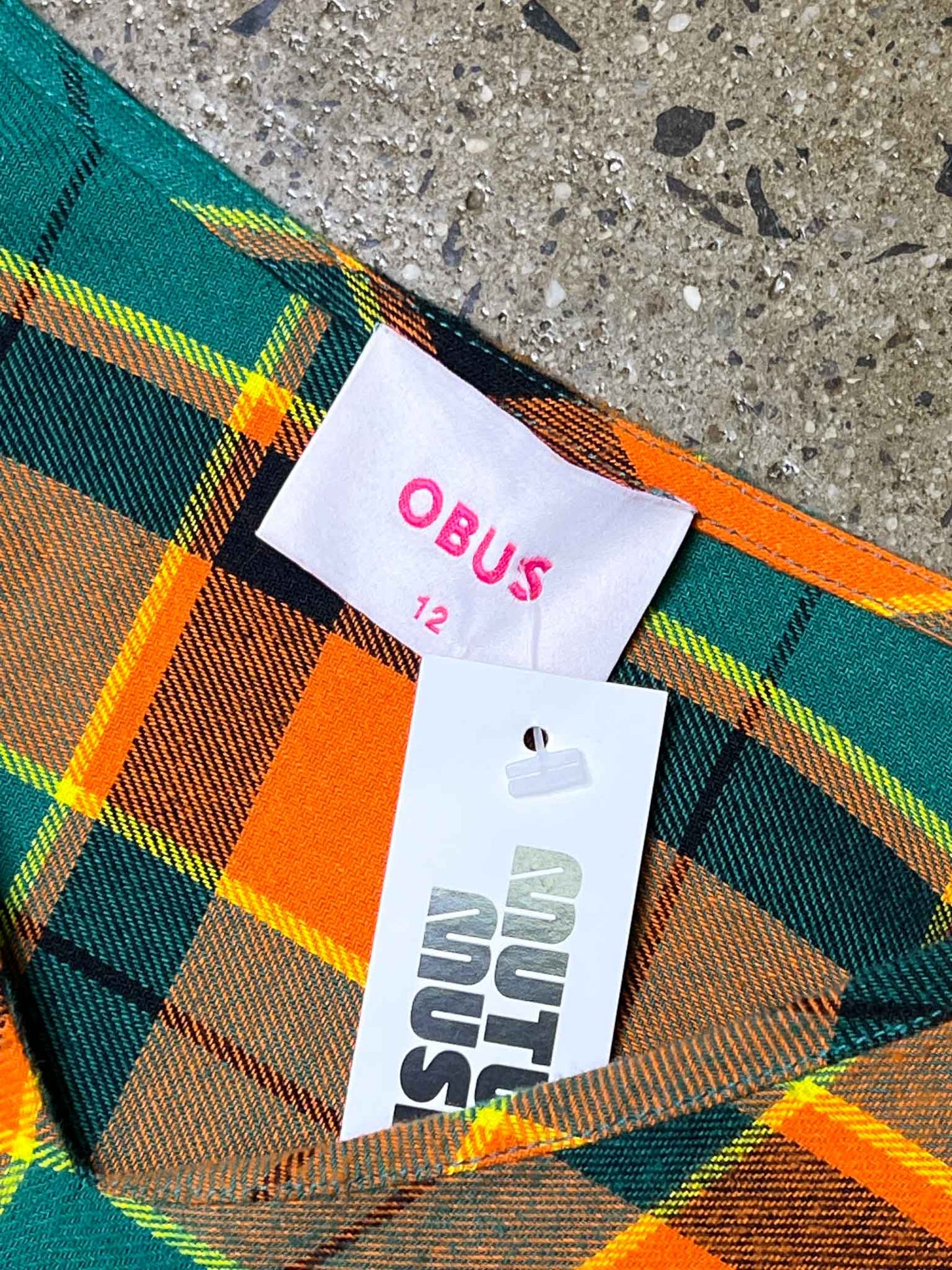 Size 12 (L) | OBUS Plaid Cotton Long-Sleeve Top