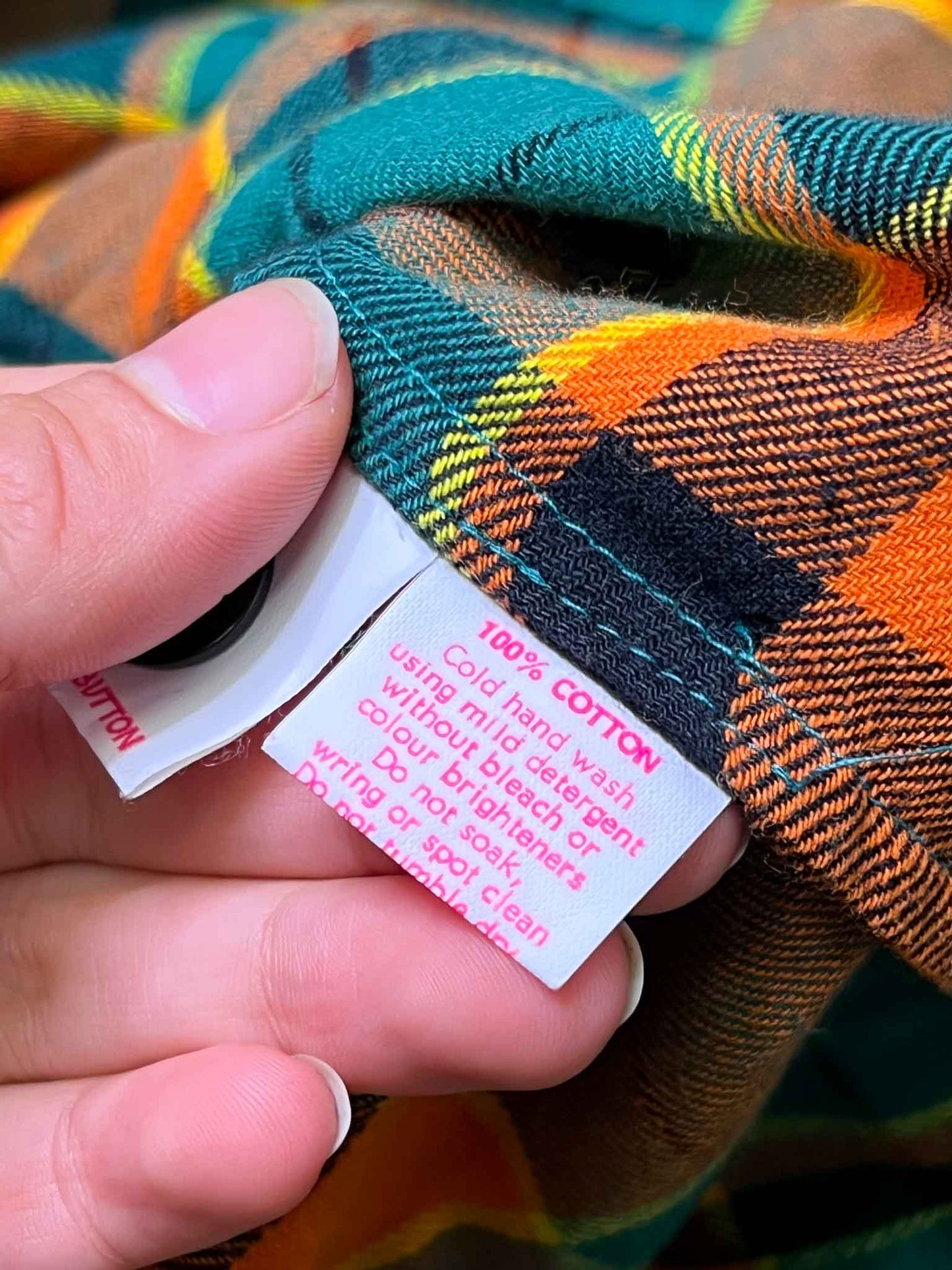 Size 12 (L) | OBUS Plaid Cotton Long-Sleeve Top