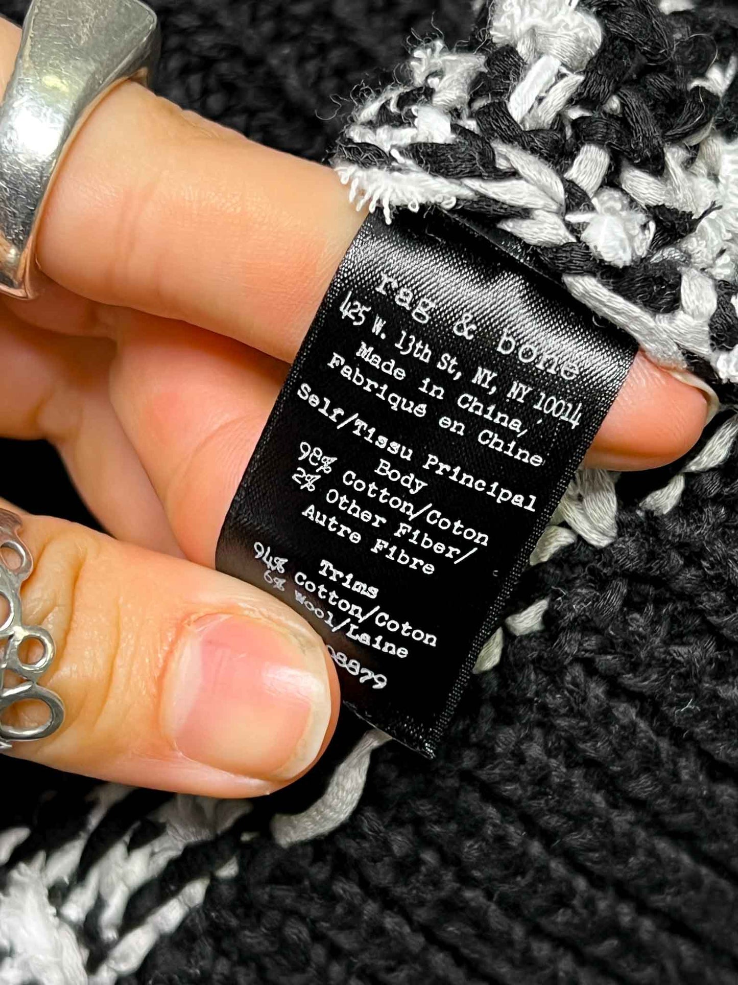 Size S | Rag & Bone Raw Thread Cotton Knit Jumper